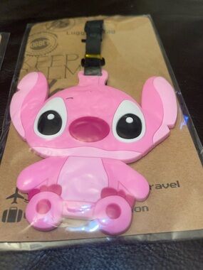 Pink Stitch Luggage Tag - Kids Travel Accessory